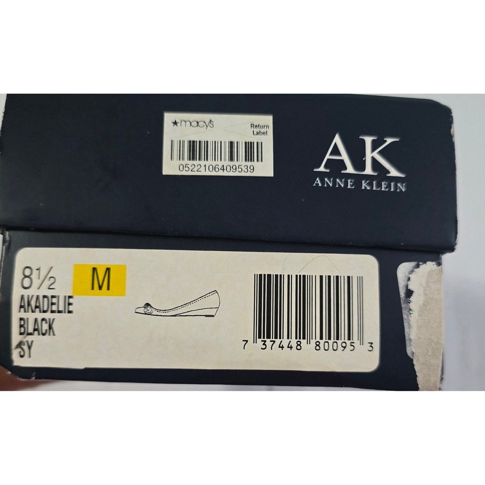 Anne Klein Akadelie Black Patent Bow Pointed Toe Wedge Pumps Shoes Womens 8.5 M - Picture 13 of 13